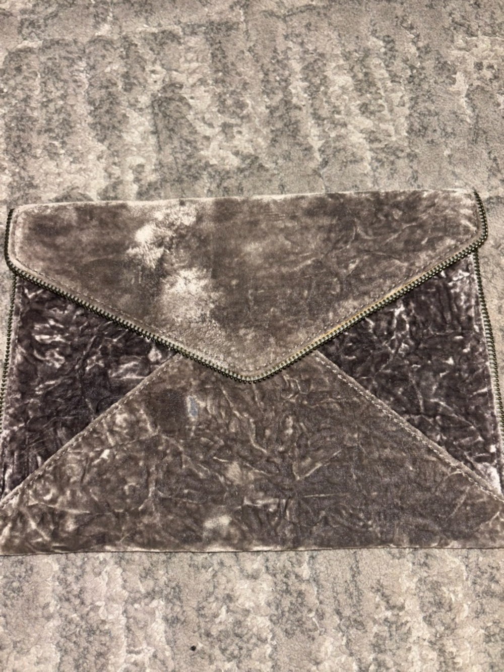 Rebecca Minkoff velvet Envelope Clutch in Gray - Picture 2 of 6